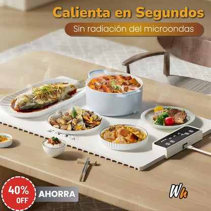 TAPETE CALENTADOR DE COMIDA - Come caliente sin la radiación del microondas