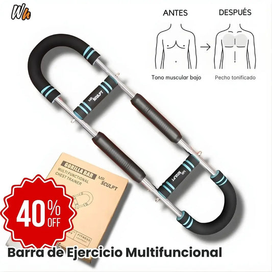 BARRA DE EJERCICIOS MULTIFUNCIONAL AJUSTABLE - Simple y Efectiva para entrenar en casa