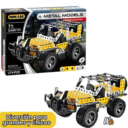 CARRO METÁLICO ARMABLE JEEP DE 274 PIEZAS - Modelo Coleccionable