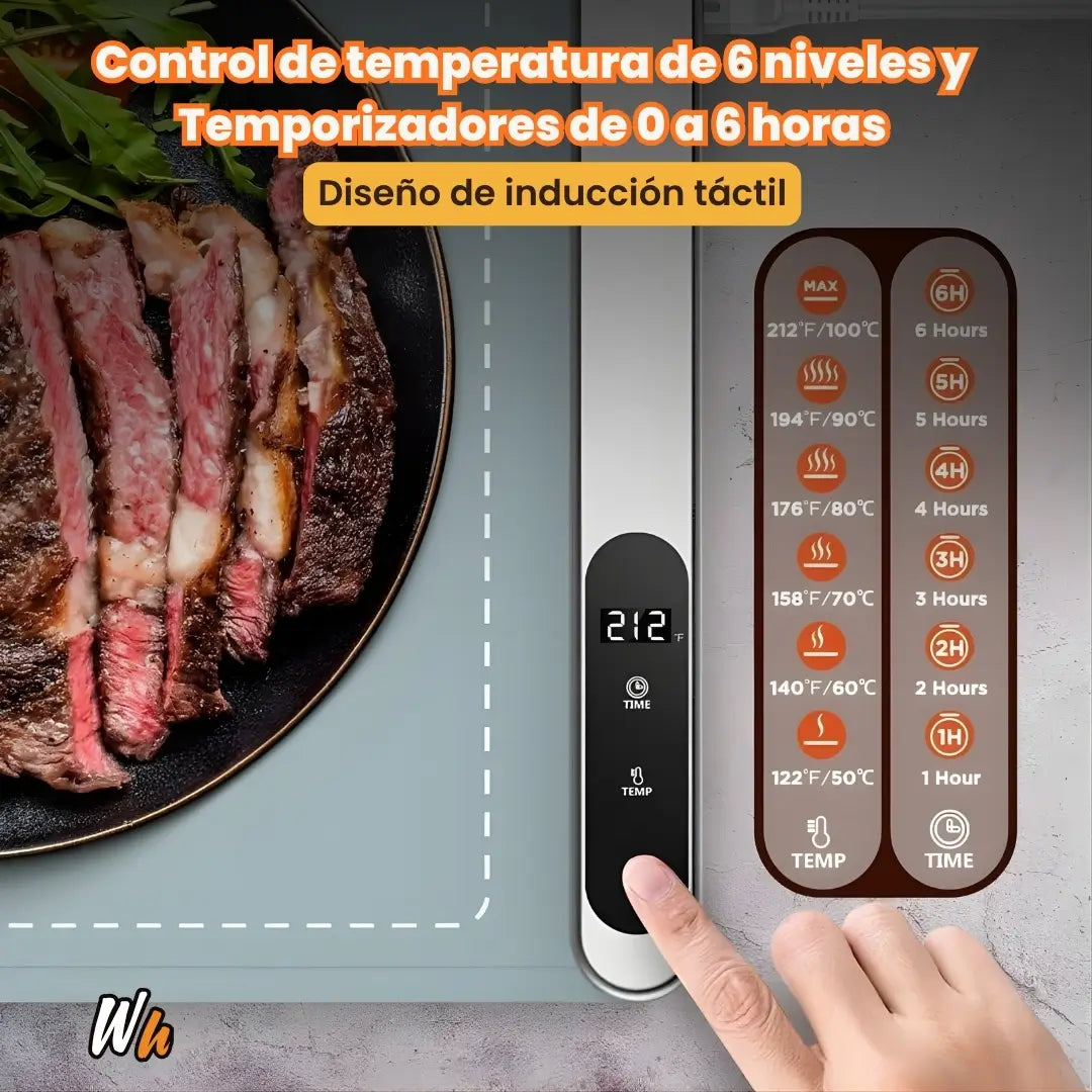 TAPETE CALENTADOR DE COMIDA - Come caliente sin la radiación del microondas