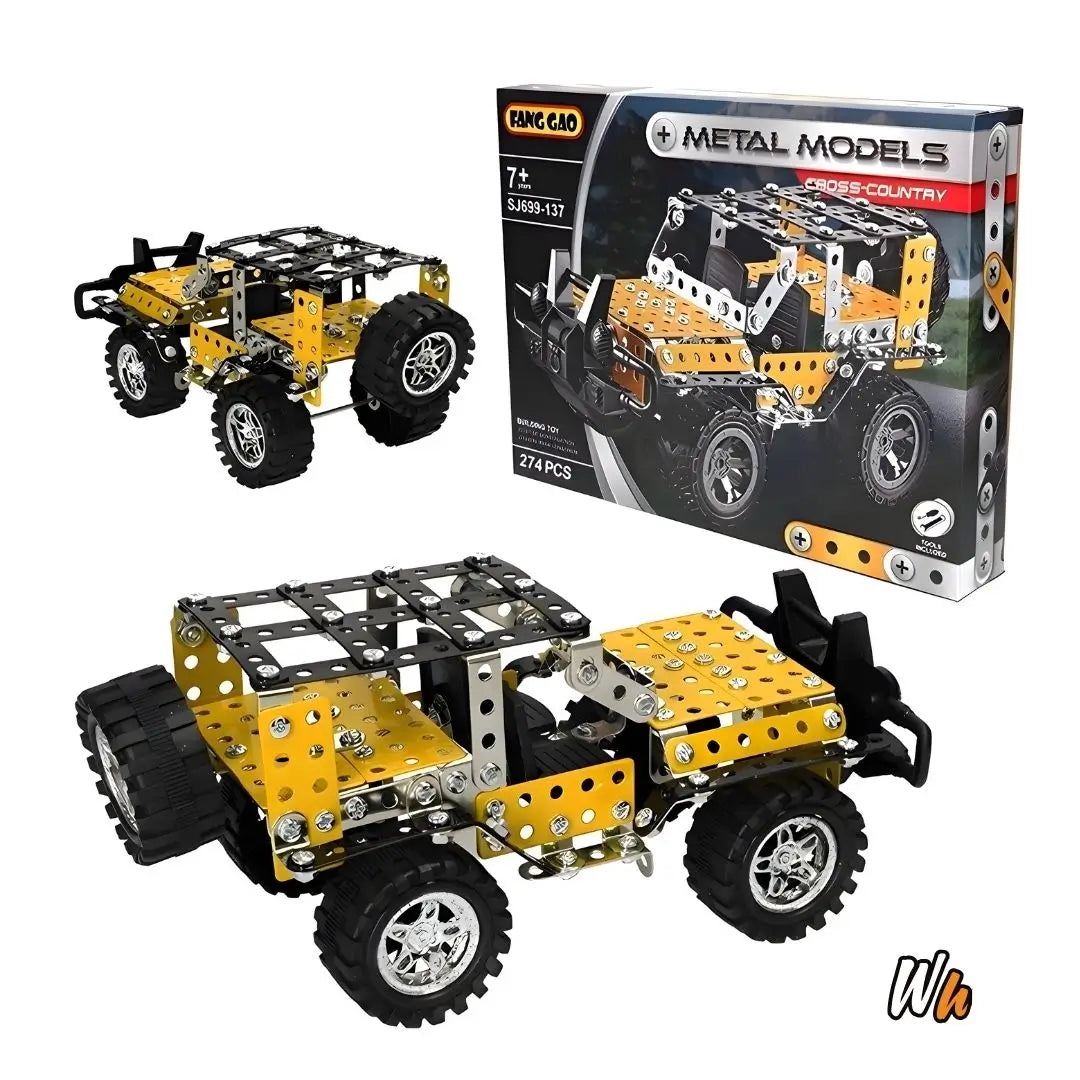 CARRO METÁLICO ARMABLE JEEP DE 274 PIEZAS - Modelo Coleccionable