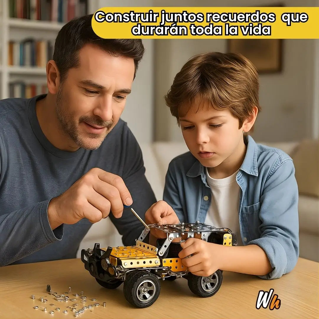 CARRO METÁLICO ARMABLE JEEP DE 274 PIEZAS - Modelo Coleccionable