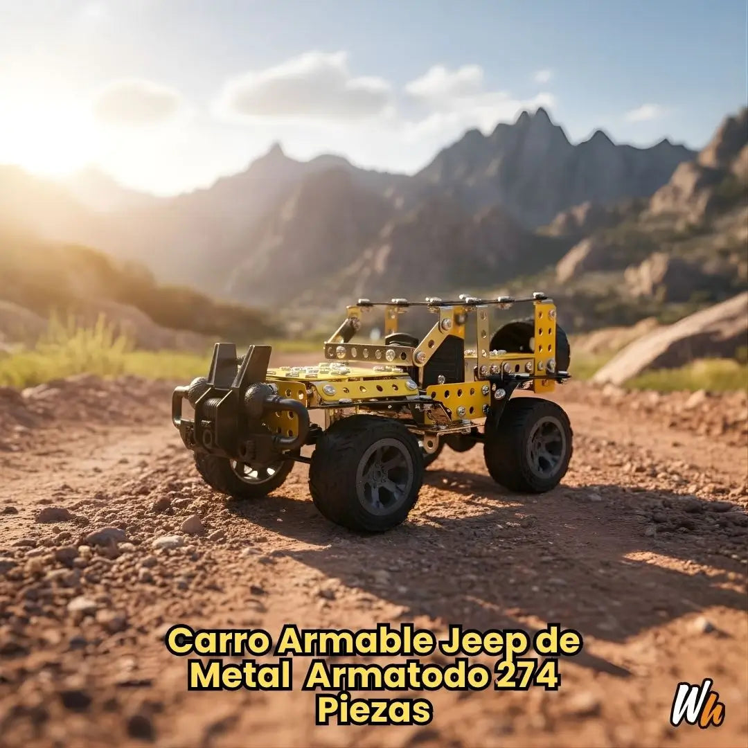 CARRO METÁLICO ARMABLE JEEP DE 274 PIEZAS - Modelo Coleccionable