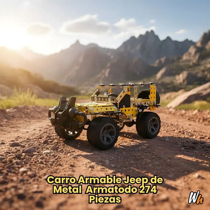 CARRO METÁLICO ARMABLE JEEP DE 274 PIEZAS - Modelo Coleccionable